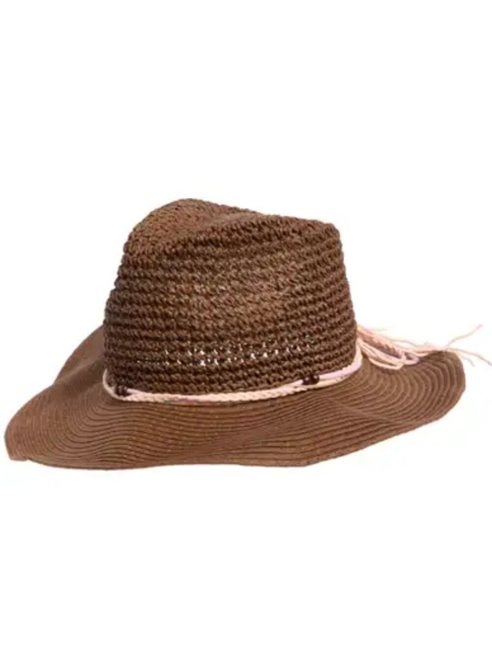 Vince Camuto Crochet Straw Bucket Hat – Brown– One Size – NWT
